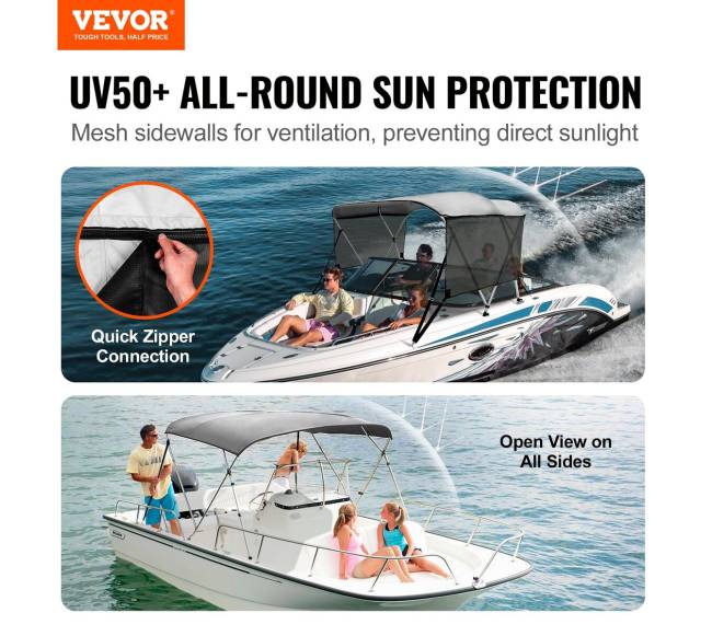 Trijų lankų Bimini valties priedanga1