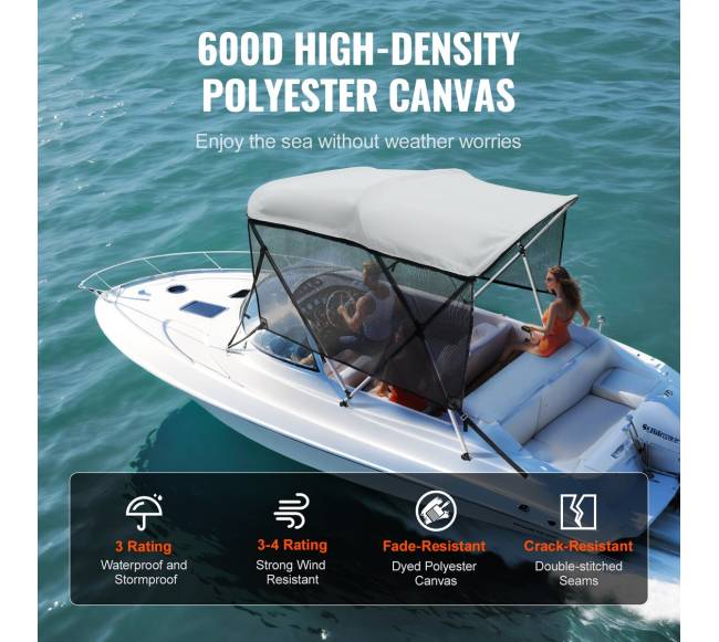 Trijų lankų Bimini valties priedanga2