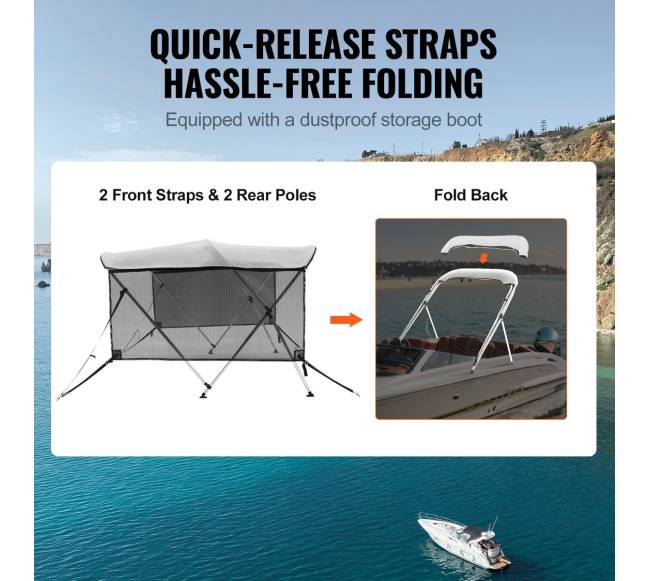 Trijų lankų Bimini valties priedanga3