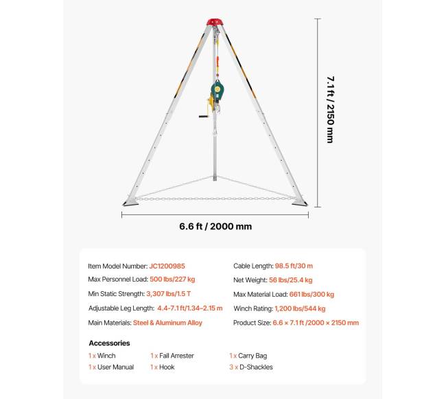 Gelbėjimo trikojis su gervės rinkiniu6