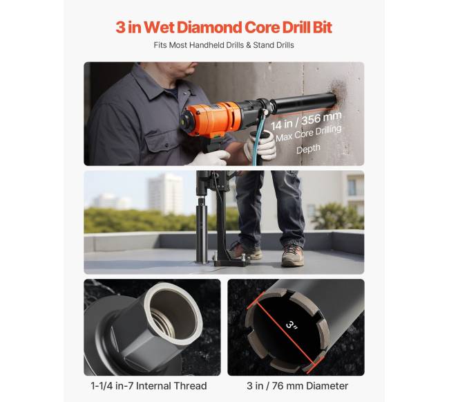 Šerdinė grąžto galva, 76 mm, 356 mm gylis1