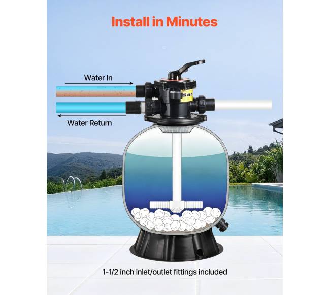 Smėlio filtras su 7-jų funkcijų vožtuvu baseinams4