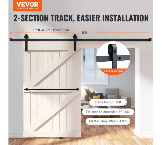 8 pėdų slankiojančių durų komplektas1