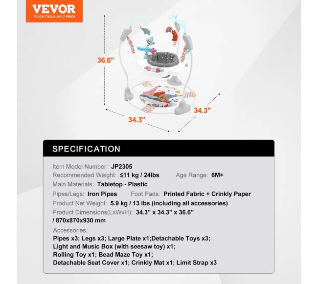 Vaikiškas šokliukas su žaislais ir muzika6
