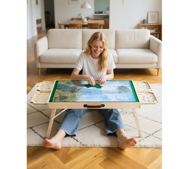 1500 dalių dėlionių lentelė su sulankstomomis kojomis1