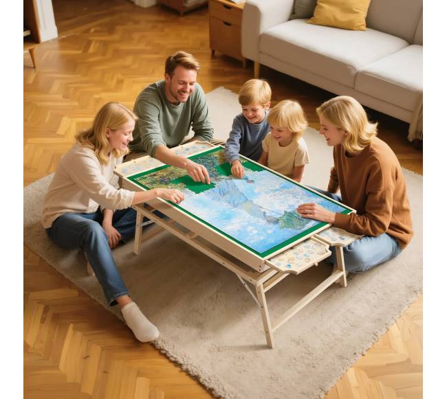 1500 dalių dėlionių lentelė su sulankstomomis kojomis7