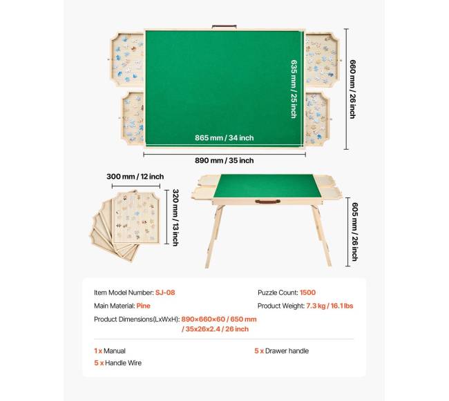 1500 dalių dėlionių lenta su lankstomom kojom6