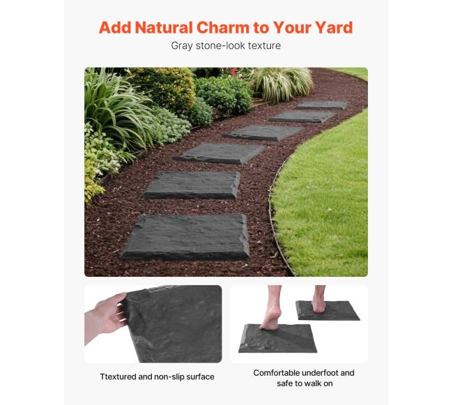 Dekoratyvinės sodo plytelės 4vnt 40x40 cm pilkos3