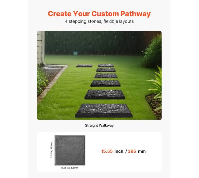 Dekoratyvinės sodo plytelės 4vnt 40x40 cm pilkos5