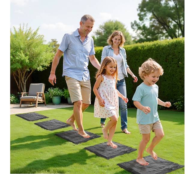 Dekoratyvinės sodo plytelės 4vnt 40x40 cm pilkos7