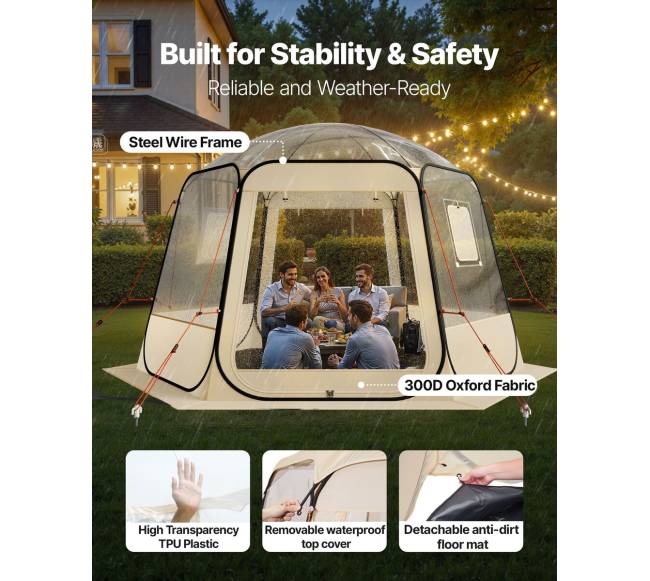 Iššokanti burbulinė palapinė, 3.36 x 3.05 m, 8-10 žmonių2