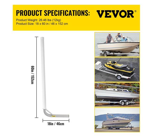 Valties priekabos kreiptuvas, 152 cm, 2 vnt. plieno6