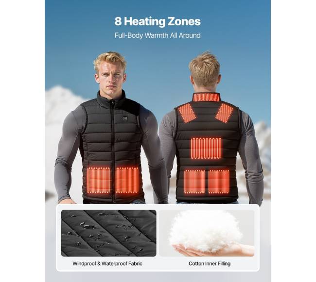 Elektrinis vyriškas šildomas liemenė su baterija1