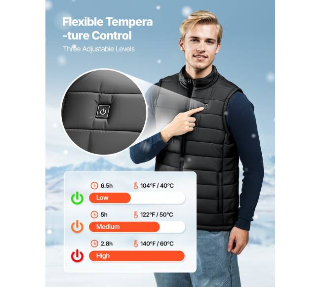 Elektrinis vyriškas šildomas liemenė su baterija2