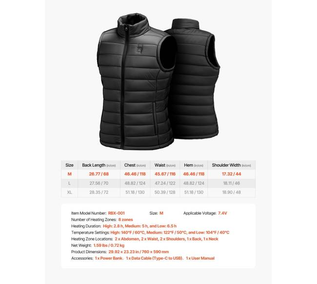 Elektrinis vyriškas šildomas liemenė su baterija6