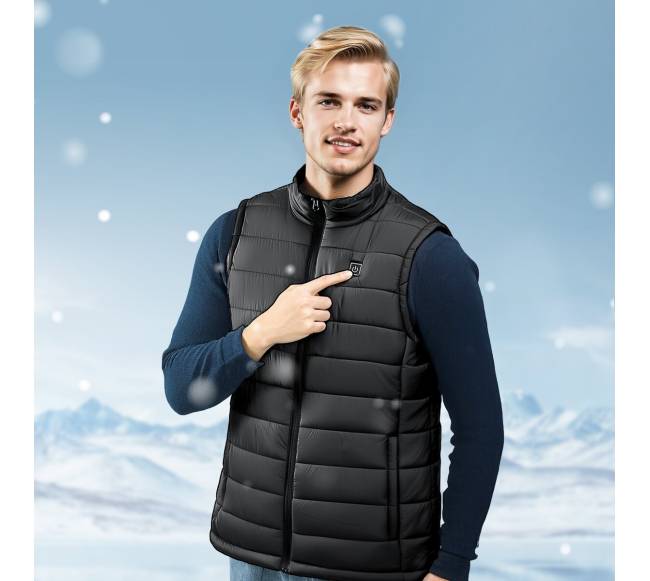 Elektrinis vyriškas šildomas liemenė su baterija7