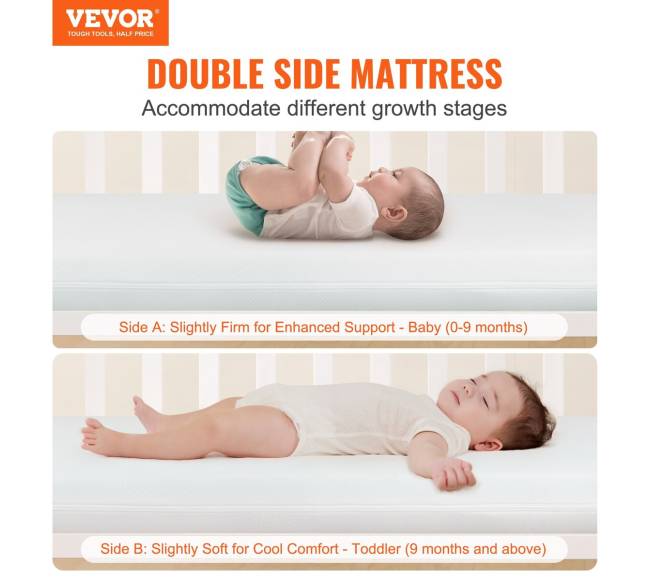 Dviejų pusių kvėpuojantis vaikų čiužinys1