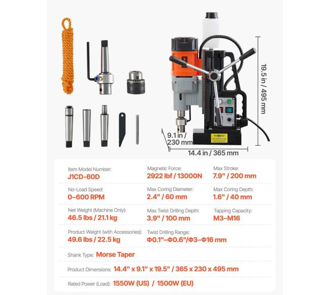 Magnetinė gręžimo mašina 1500 W 60 mm6