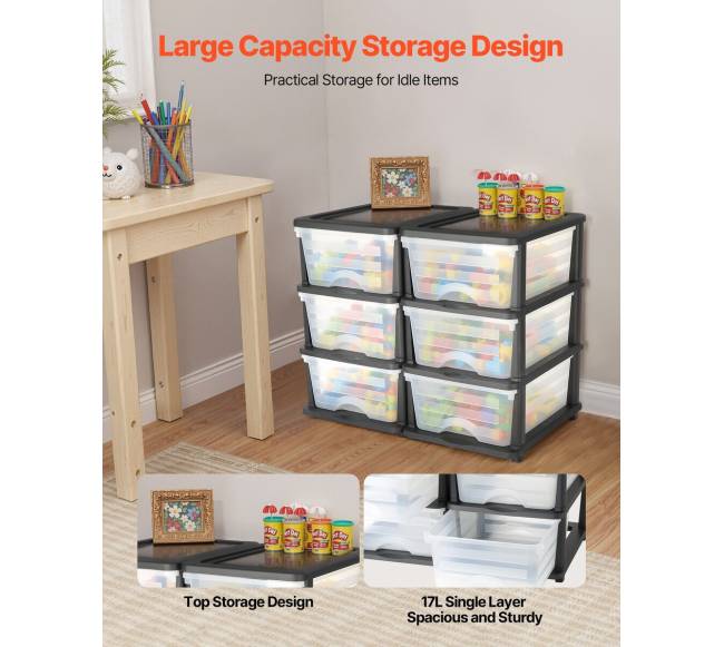 2 plastikinės stalčių dėžės su 6 stalčiais1