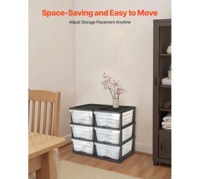 2 plastikinės stalčių dėžės su 6 stalčiais3