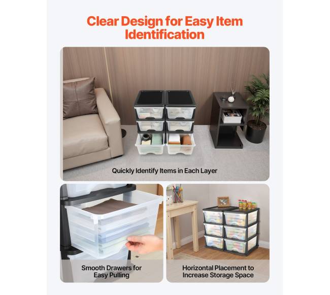 2 plastikinės stalčių dėžės su 6 stalčiais4