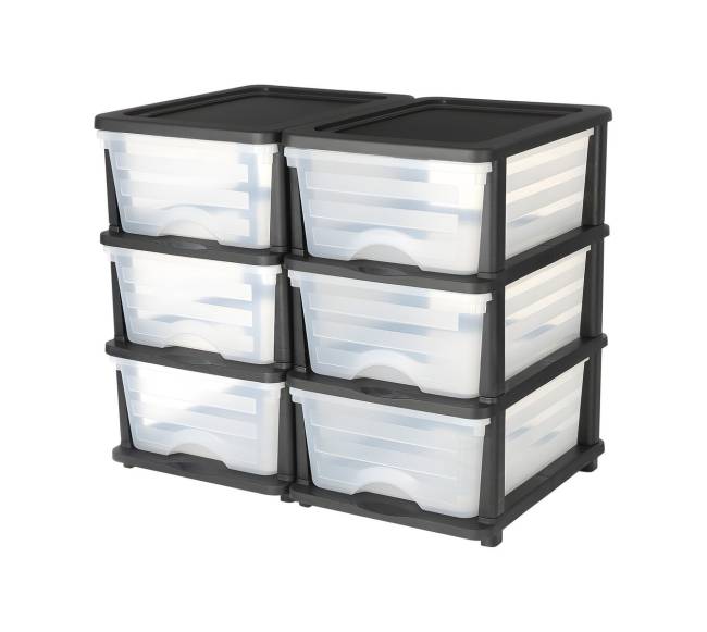 2 plastikinės stalčių dėžės su 6 stalčiais8