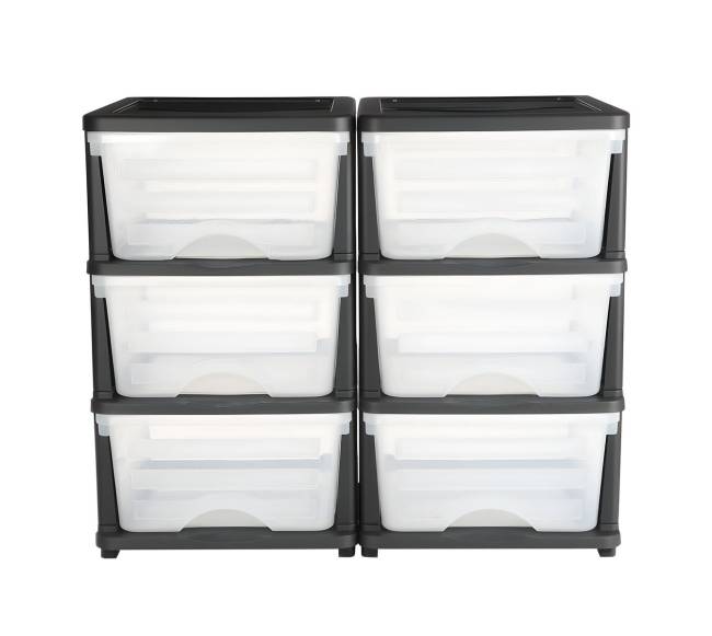 2 plastikinės stalčių dėžės su 6 stalčiais10