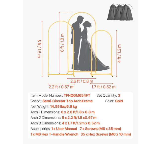 Metalinės aukso spalvos arkos dekoracijų stovas6