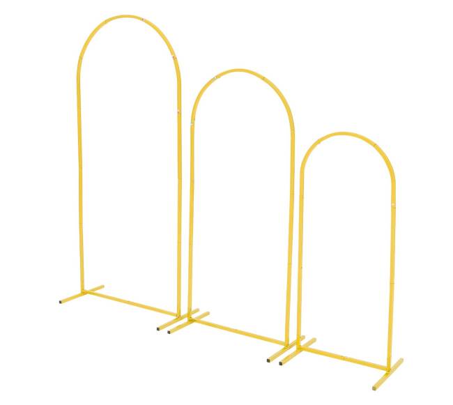 Metalinės aukso spalvos arkos dekoracijų stovas9