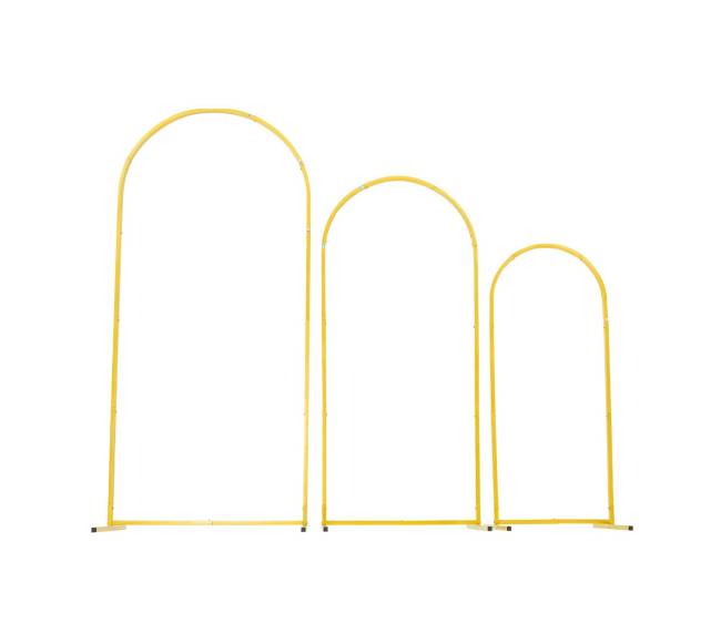 Metalinės aukso spalvos arkos dekoracijų stovas10