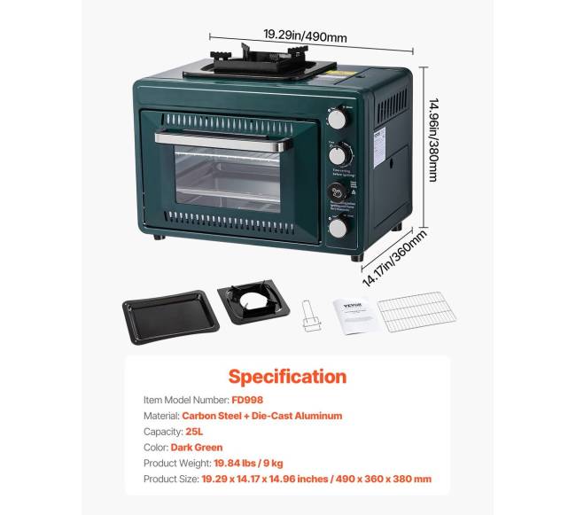 Lauko orkaitė su dujine virykle 2-in-16