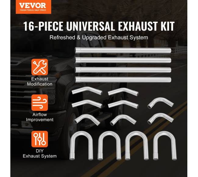 universalus išmetimo vamzdžių rinkinys 16 dalių1