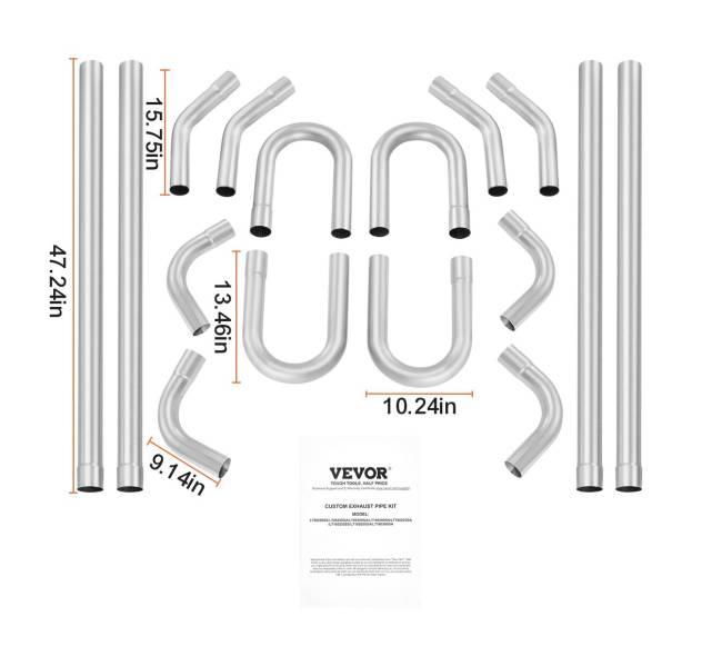 universalus išmetimo vamzdžių rinkinys 16 dalių8
