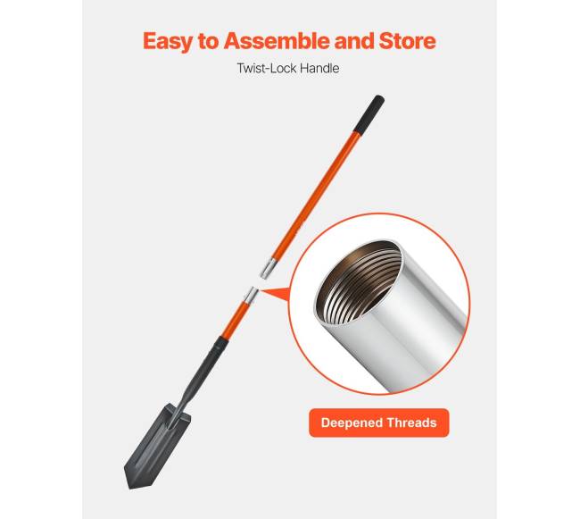 Tranšėjų kastuvas su stiklo pluošto kotu4