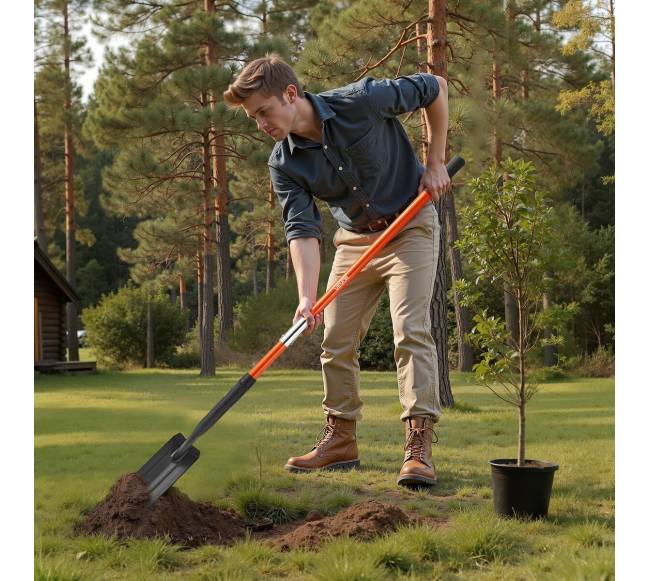 Tranšėjų kastuvas su stiklo pluošto kotu7