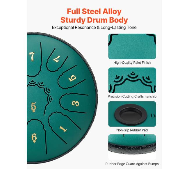 Plieninis liežuvinis būgnas 16,5 cm 11 natų1