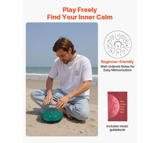 Plieninis liežuvinis būgnas 16,5 cm 11 natų4