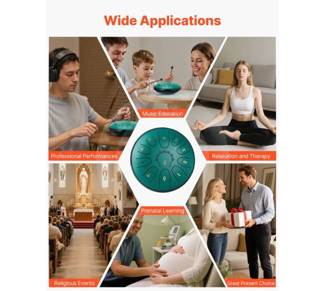 Plieninis liežuvinis būgnas 16,5 cm 11 natų5