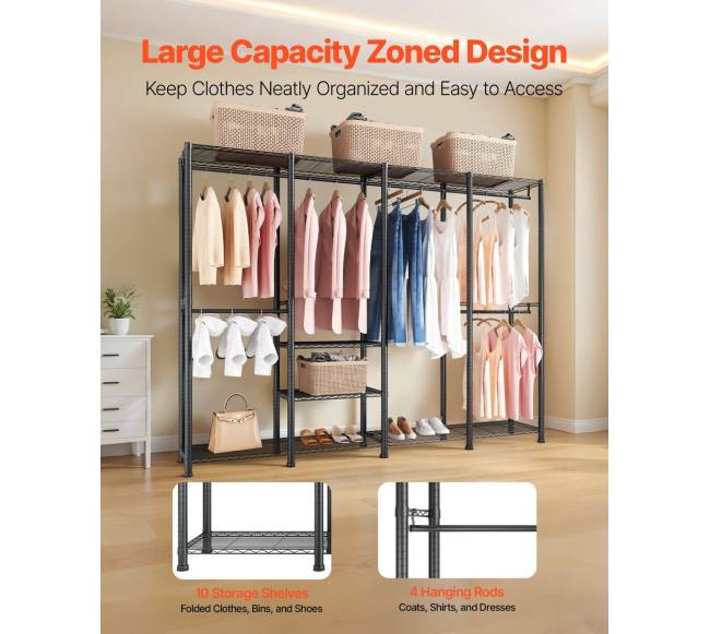 Drabužių spinta su reguliuojamais strypais1