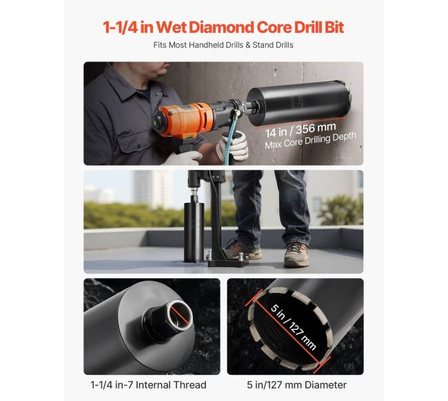 Griovelio gręžtuvėlis betonui ir mūrui 127 mm1