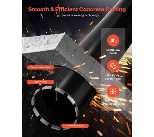 Griovelio gręžtuvėlis betonui ir mūrui 127 mm4