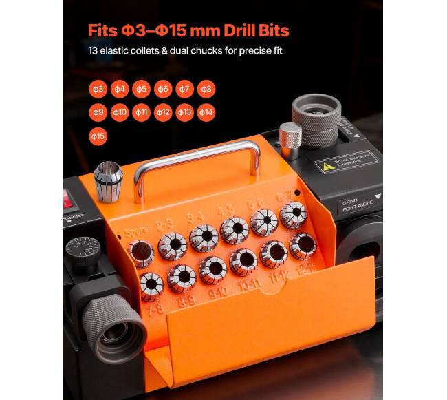 Grąžtų galąstuvas MR-13A, 3-15 mm grąžtams2