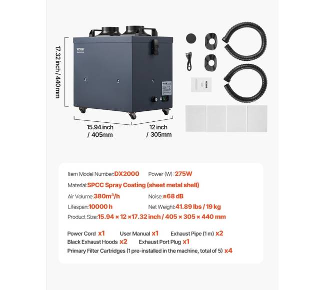 Litavimo dūmų ištraukiklis 275W su 4 pakopų filtru6