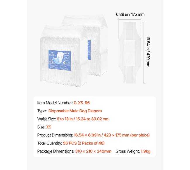 Vienkartinės šunų sauskelnės patinams XS dydis6