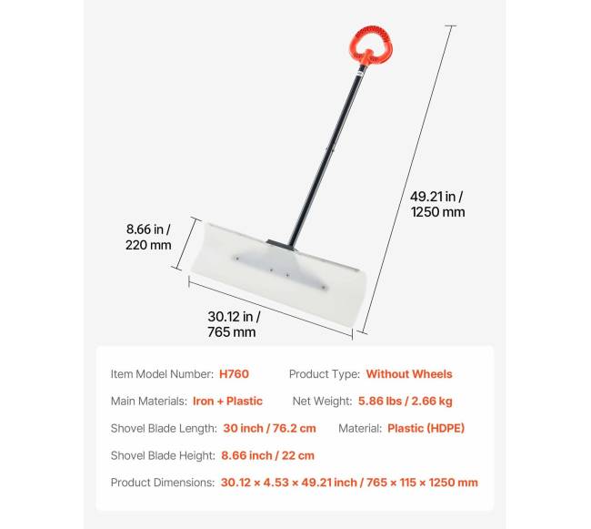Plastikinė sniego stumdyklė 76 cm važiuojamajai daliai6