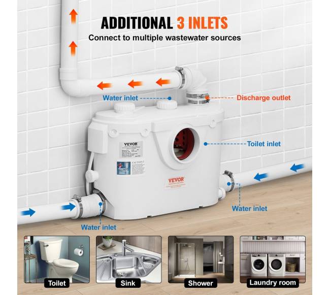 Maceruojanti tualeto sistema su 500W siurbliu rūsiui2