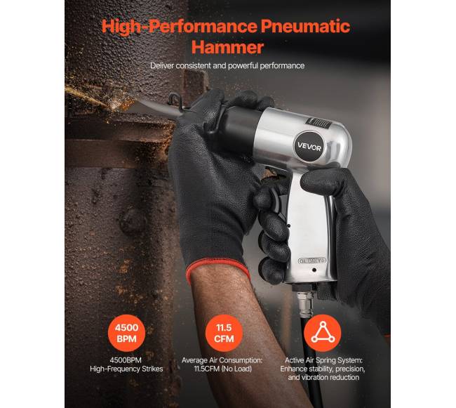 Pneumatinis plaktukas su kaltu ir adatomis2