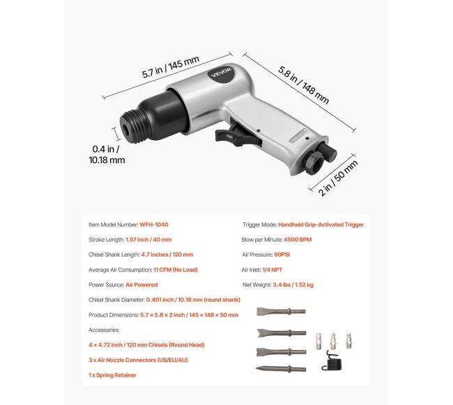 Pneumatinis kūjis su kaltais6