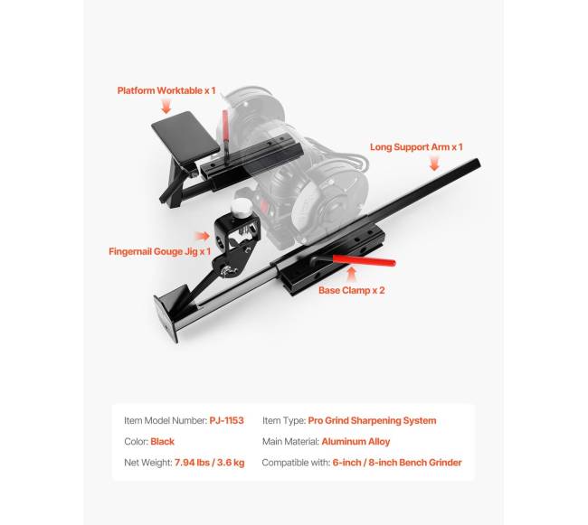 šlifavimo sistema, grūdintojo rinkinys 6" ir 8" šlifuokliams6