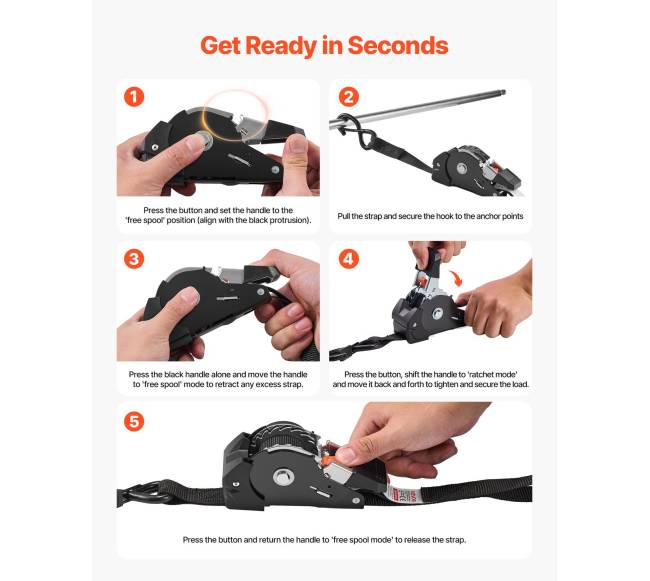 Ištraukiamos ratcheto dirželiai su S kabliais5